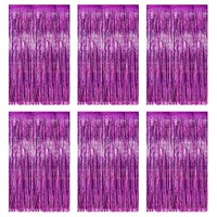 Lametta Vorhang Rosa Glitzer Party Deko Fotohintergrund Hochzeit 6 StüCk 2,5 M