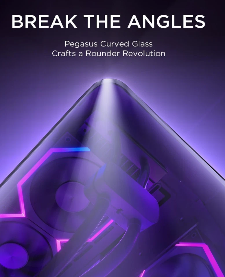 Estuche para computadora AsiaHorse M-atx de vidrio curvo sin ventilador incluido Foto 4 de 4