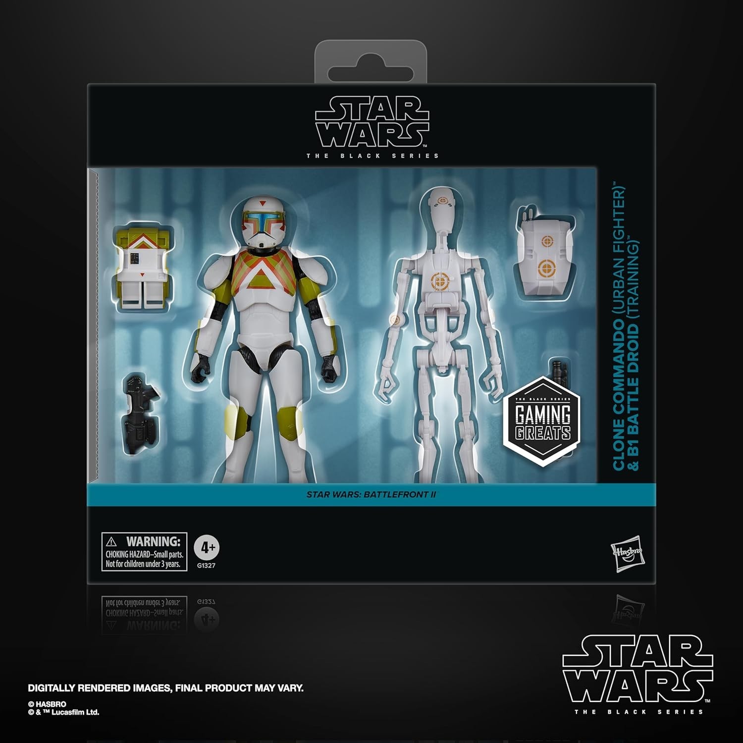 Figurine Star Wars Black Series Clone Commando et B1 Battle Droid de 15 cm