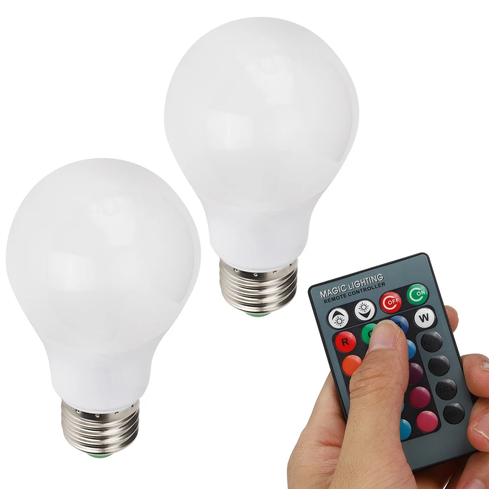 E27 5W RGB LED Color Changing Light Bulb With Remote Control For Home Party - Image 2 of 4