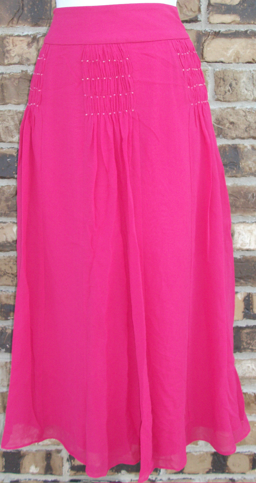 NWT Genuine WINDSMOOR pink silk skirt with beads, sizes 10, 12, 14, 16, 18, 22