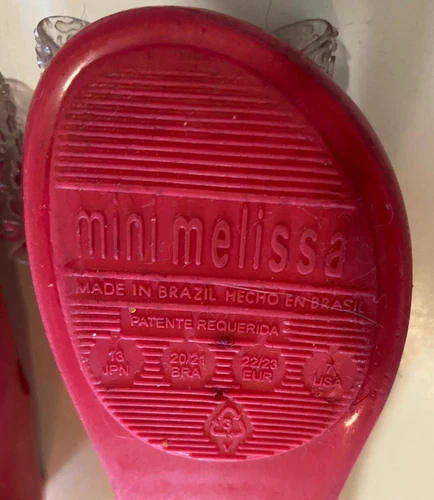 MINI MELISSA TODDLERS SIZE 3/EU 22-23 PINK - CLEAR BOW- STRAP-EUC - Picture 7 of 8