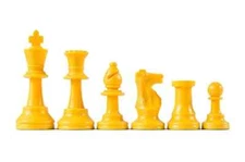 Wholesale Chess Triple Weighted Staunton Colored Pieces (Yellow)