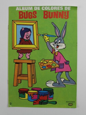 1974 BUGGS BUNNY Coloring Book Spanish Vintage 12.25'' x 8.25'' (31 x 21 cm.) VHTF