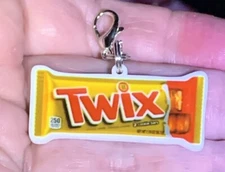 Acrylic Twix Candy Bar Charm Zipper Pull & Keychain Add On Clip!!
