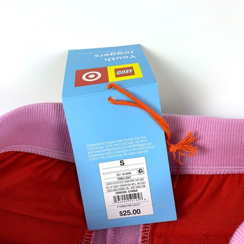 Lego x Target Youth Kids Joggers Pink Red Color Block Sz S - Picture 8 of 16