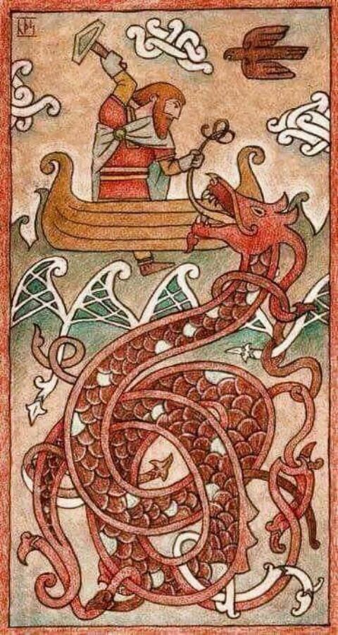 Tableau viking Thor mythologie nordique impression d'art sur toile fine 50x70