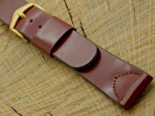 NOS Vintage Unused JB Champion Shell Cordovan Watch Band Gold Tone Buckle 17.5mm