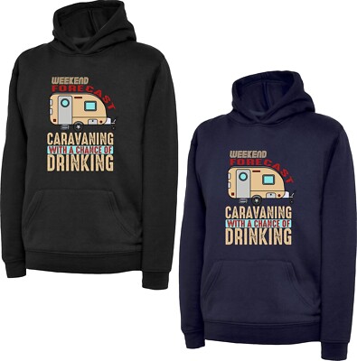 Lustiger Hoodie Wochenende Prognose Caravaning Abenteuer Camping Bierliebhaber Geschenk Top