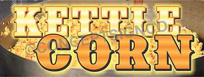 4'X10' KETTLE CORN BANNER Outdoor Sign XL Fair Concession Fresh Sweet Popcorn