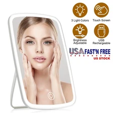 Touch Sensor Makeup Mirror Vanity Mirror with Lights Lighted Mirror Rechargeable