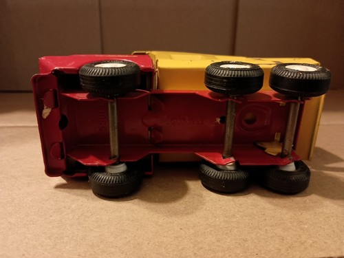 TONKA YELLOW RED DUMP TRUCK DIECAST METAL VINTAGE 6 WHEELS BED LIFT 5" 70s 80s - Picture 12 of 12