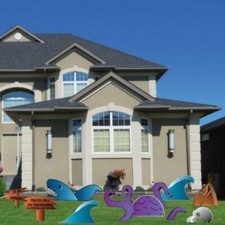 Pirate Party Shark Themed Yard Decorations 12 piece set - FREE SHIPPING