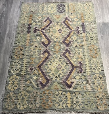 Vintage Kilim Traditional Hand Made Oriental Wool Kilim 5ftx3.2ft 165cmx108cm