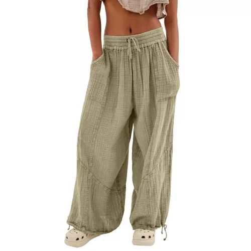 Women's Cargo Pants Baggy Wide Leg Loose High Waist Pockets Sweatpants Trousers - Picture 35 of 48