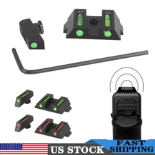 Tactical Fiber Optic Front & Rear Sights for Glock 17 19 22 23 24 26 27 34 35 38