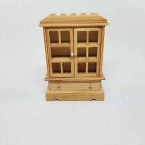EHI Wooden Dollhouse Miniature Furniture Cabinet Cupboard Unfinished Wood