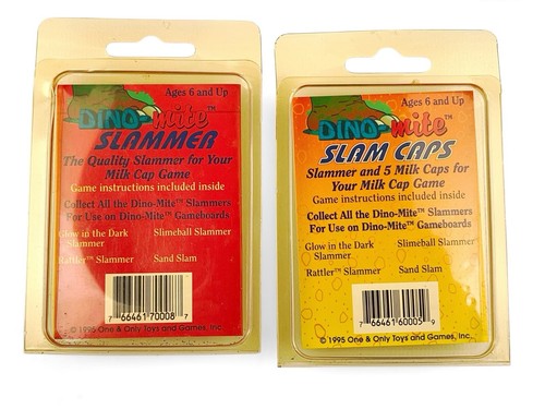 1990s Pogs Dino-Mite Milk Cap Game, Boards And Caps Sealed - Picture 5 of 7