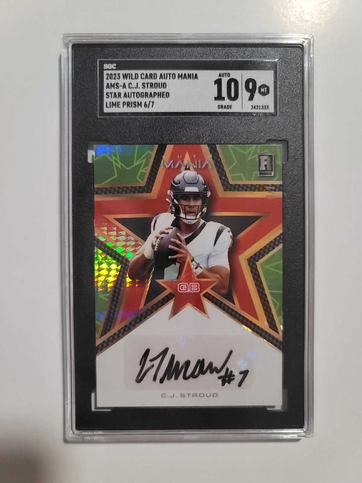 CJ Stroud Wild Card Auto Mania Pro Look Autographs #AMSA Star-Prism Foil-Teal