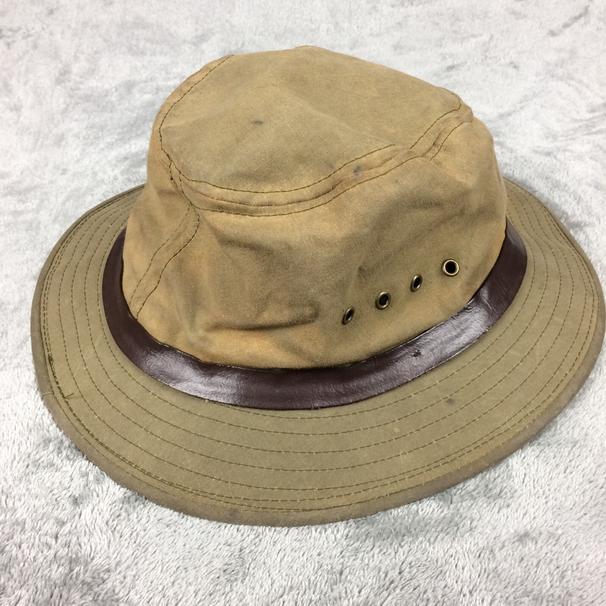 Filson Bucket Hat Tin Cloth Waxed Canvas Leather Band No