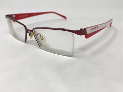 GF FERRE FF208-02 R53 Eyeglasses Frame Half Rim 52-15-135 Ruby Red/White RK84