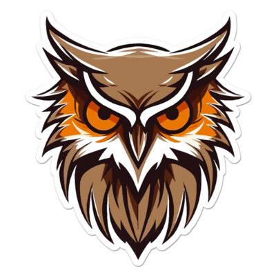 Owl Head, Vinyl Decal Sticker, Indoor Outdoor, 3 Sizes, #11259