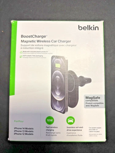 Belkin BOOST CHARGE Magnetic wireless Car Vent Mount Car Charger Iphone 12 & Up