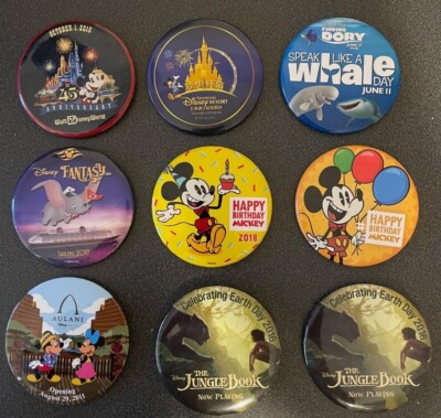 Walt Disney Pin-Back Buttons (YOU PICK)