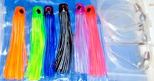 6 Ballyhoo 8/0 Pin Rig Lure Mahi Dorado Marlin Wahoo Ono Dolphin Trolling Leader