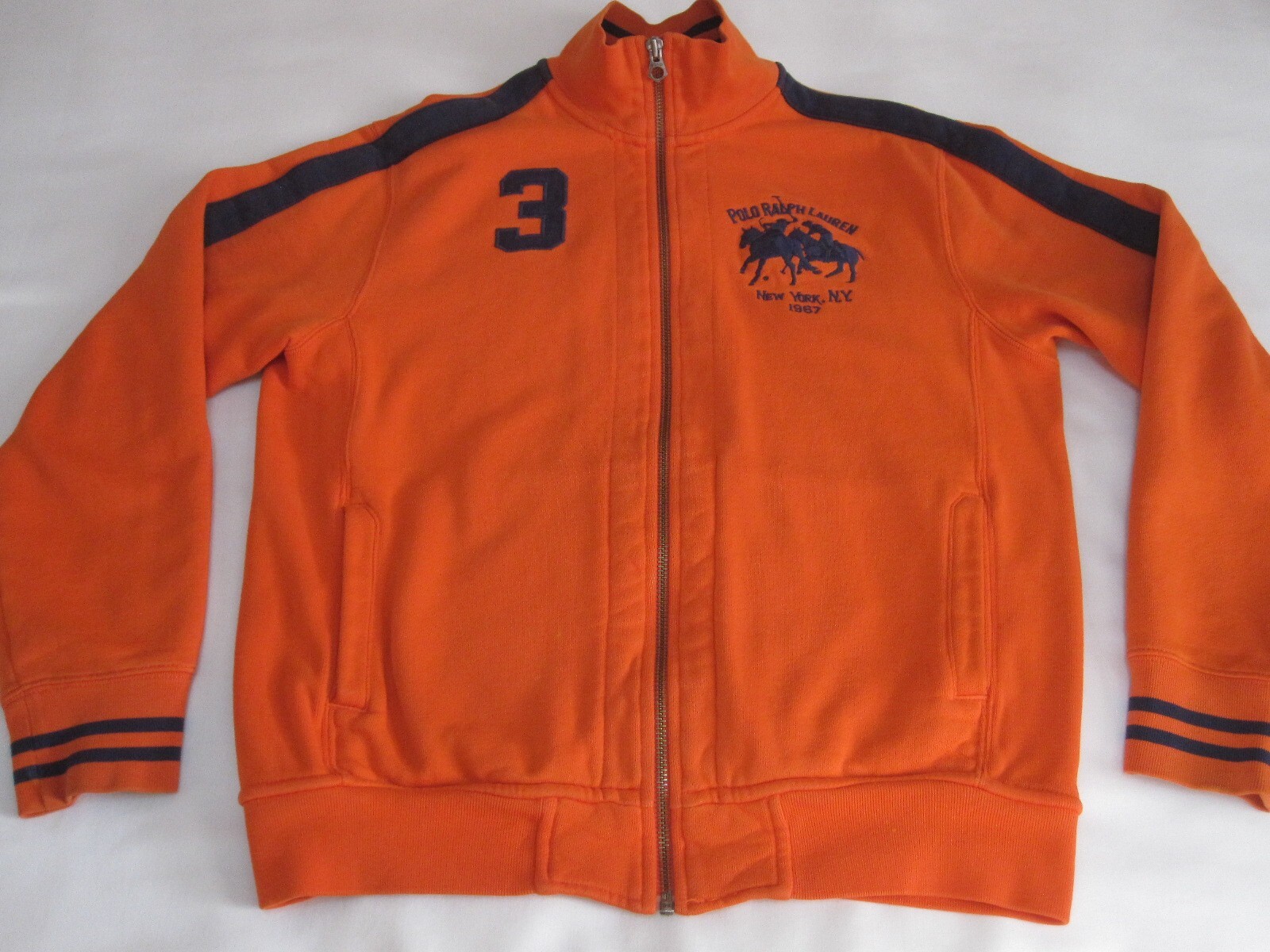 Giacca da pista vintage Polo Ralph Lauren Big Pony 1967 New York (arancione M)