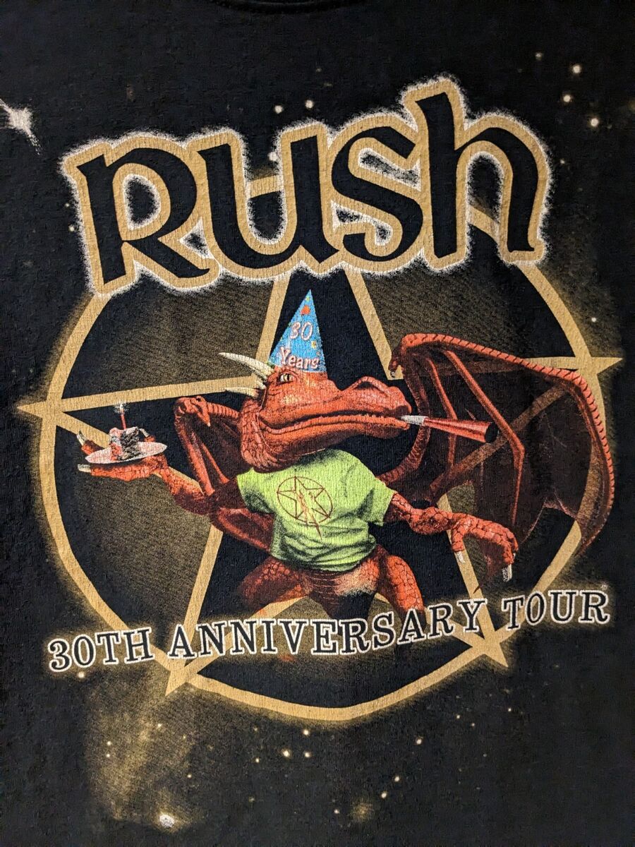 Vintage Rush Dragon 30th Anniversary Tour 2004 Black Large T Vintage Rush Dragon 30th Anniversary Tour 2004 Black Large T