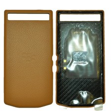 New Porsche Design Leather Battery Door Cover Cognac for Blackberry P'9982