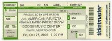 Vintage 2006 All American Rejects Full Complete Concert Ticket Stub Hartford CT