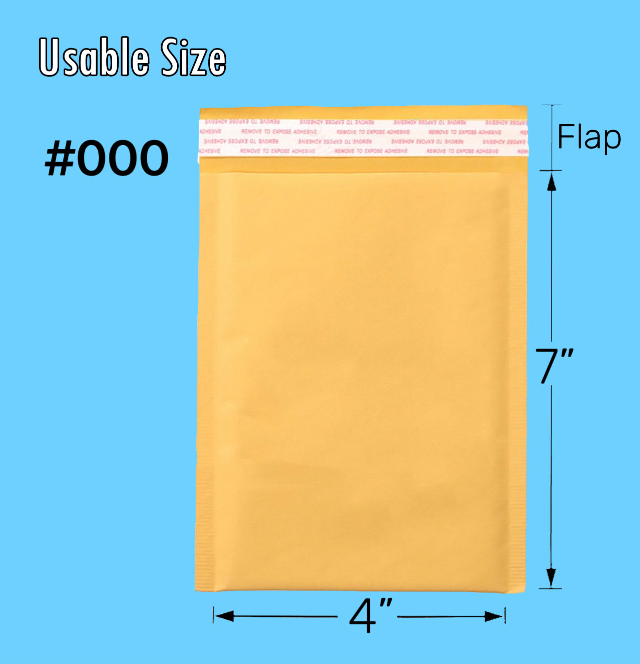 Kraft Bubble Mailer Padded Envelopes 000 00 0 1,2,3,4,5,6,7 US