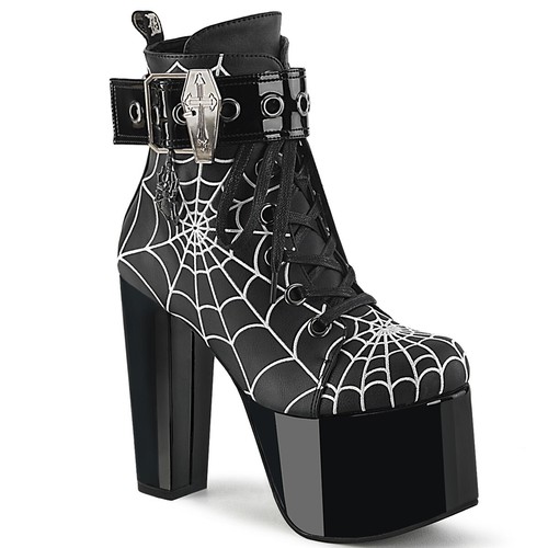 Demonia TORMENT-51 Black Vegan Leather Ankle Boots