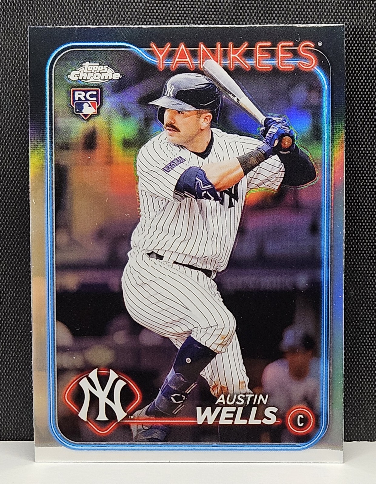 2024 Topps Chrome Austin Wells #281 Refractor Parallel RC - New York Yankees