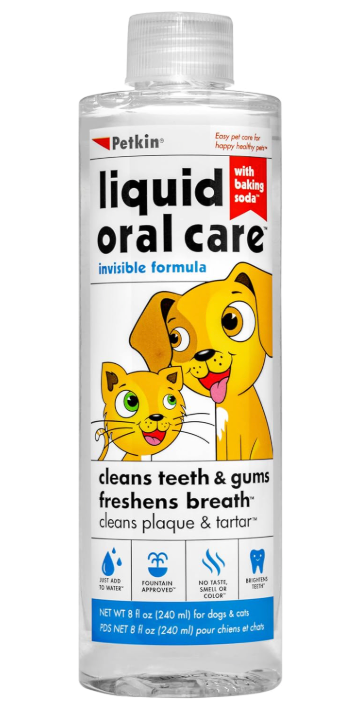 Petkin Liquid Oral Care Cleans Teeth Gums Freshens Breath Remove Plaque Dog Cat