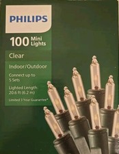 Philips 100 Count Clear Mini Lights Green Wire Indoor Outdoor Christmas Wedding