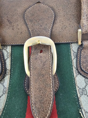 Authentic Monogrammed GUCCI GG Vintage Oversized Purse/Carry On Bag/Mini Luggage - Picture 4 of 13