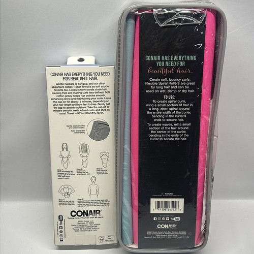 Spiral Rollers Conair 12 Pieces Curls For Long Hair & Twist & Wrap Towel - Picture 16 of 19