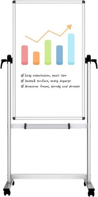 Double-sided Magnetic Mobile Whiteboard,48 x 24 Inches