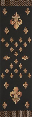 Royal Fleur de Lys Black French Tapestry Table Runner -68x18 in,Woven in France