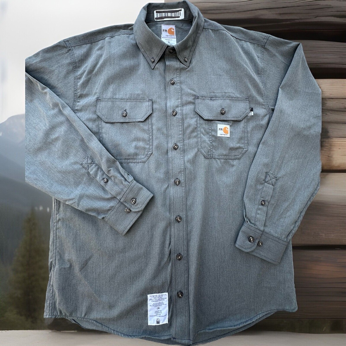 Lot 2 Carhartt FR Button Down Work Shirts 2XL Reg. CAT 2