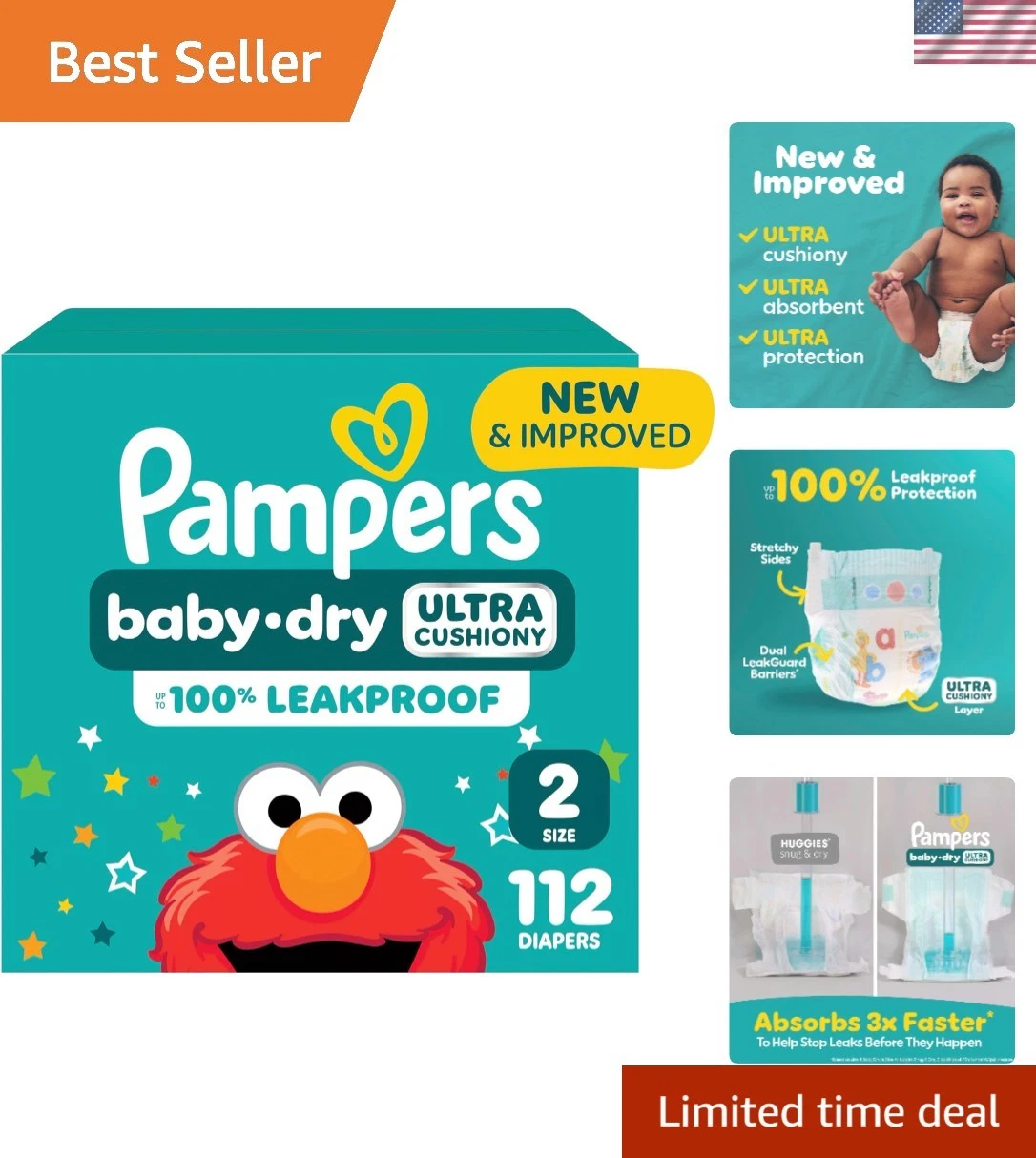 Diapers Baby Dry Size 2 white
