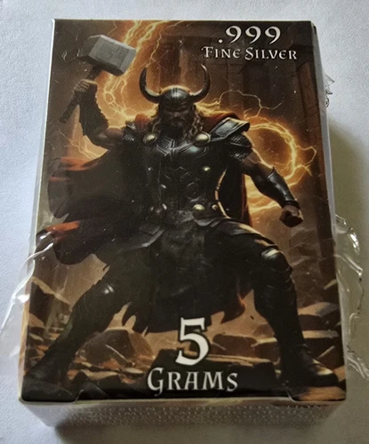 999 Fine Silver, Pan Silver Company 5 Grams Art Bar Limited SEALED - THOR