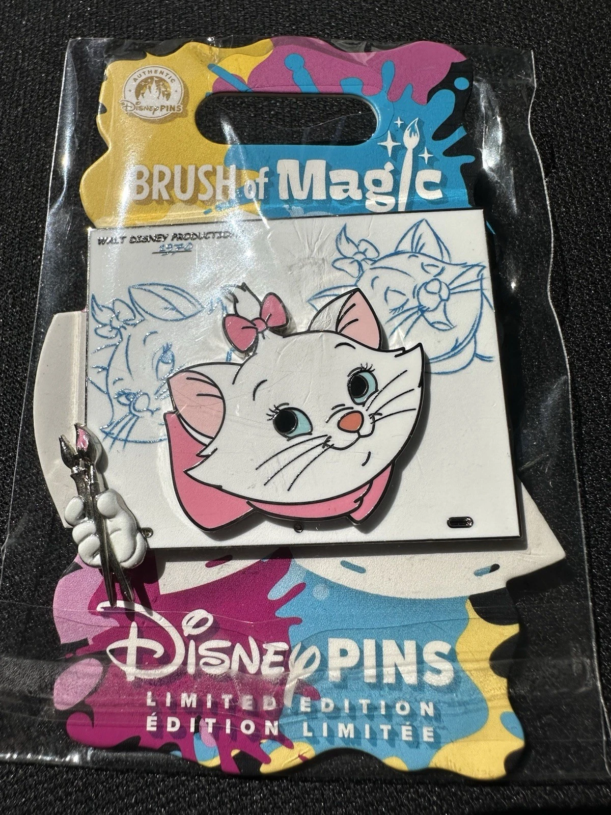 Disney Parks Marie Brush Of Magic Pin LE 3750 Aristocats New On Card