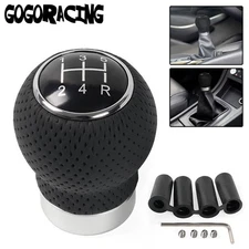 5 Speed Car Gear Stick Shift Knob Shifter Lever Leather Black Universal Manual