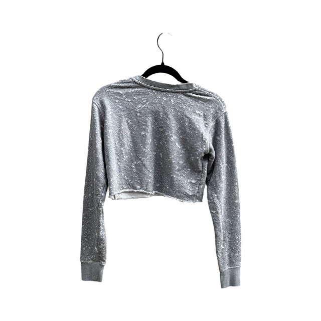Allsaints Women's Cropped Crewneck Grey/White Cotten Size XS