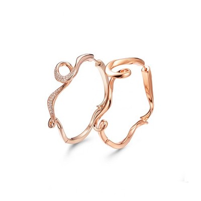 Fei Liu Serenity Small Hoops - Vari-Hue Gold-Plated Silver With CZ (Sample Pair)