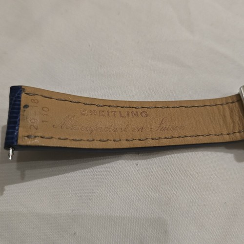Breitling Watch Lizard Leather Blue strap original Deployment 154Z Swiss 20/18mm - Picture 12 of 12